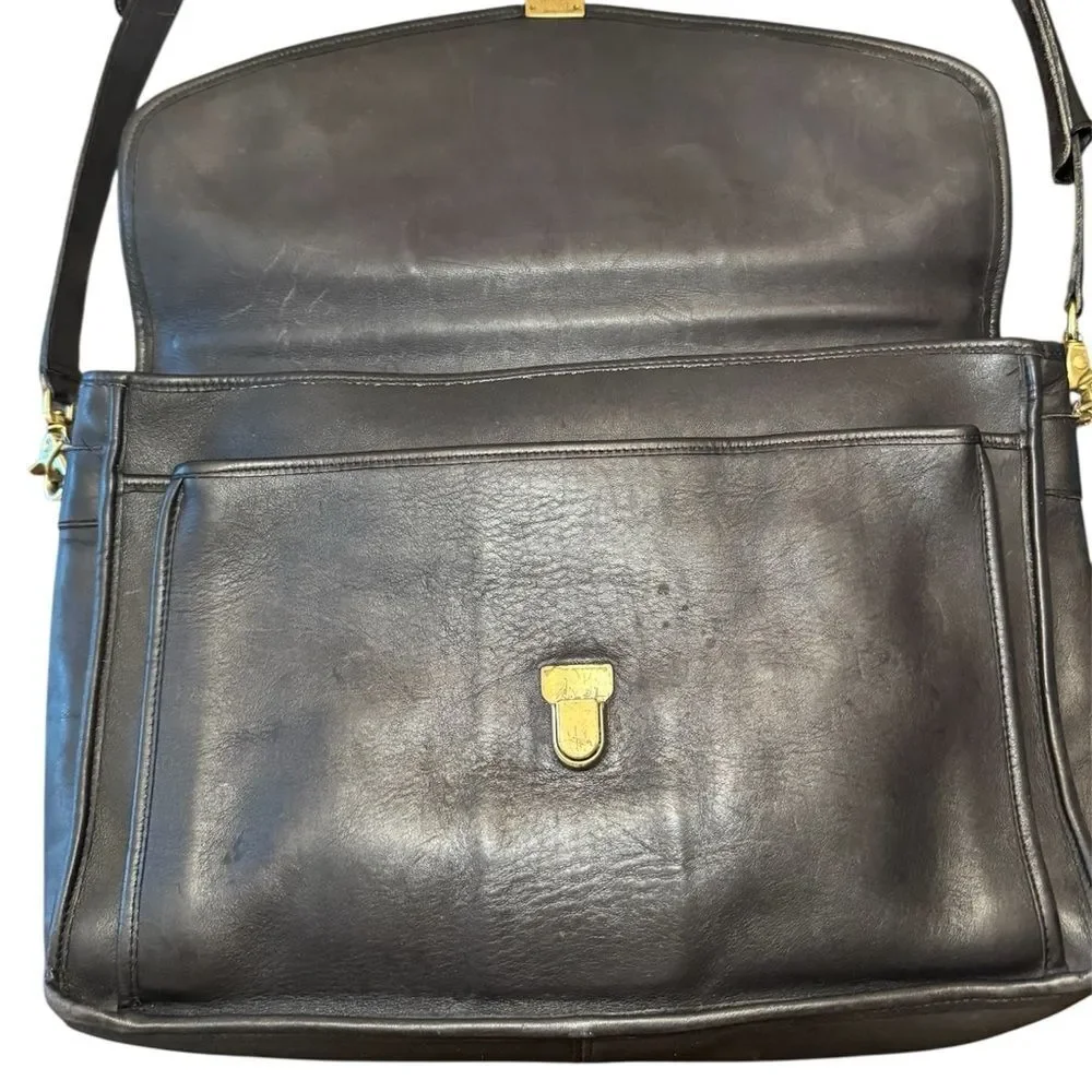 COACH Vintage Rare Morgan Black Leather Briefcase